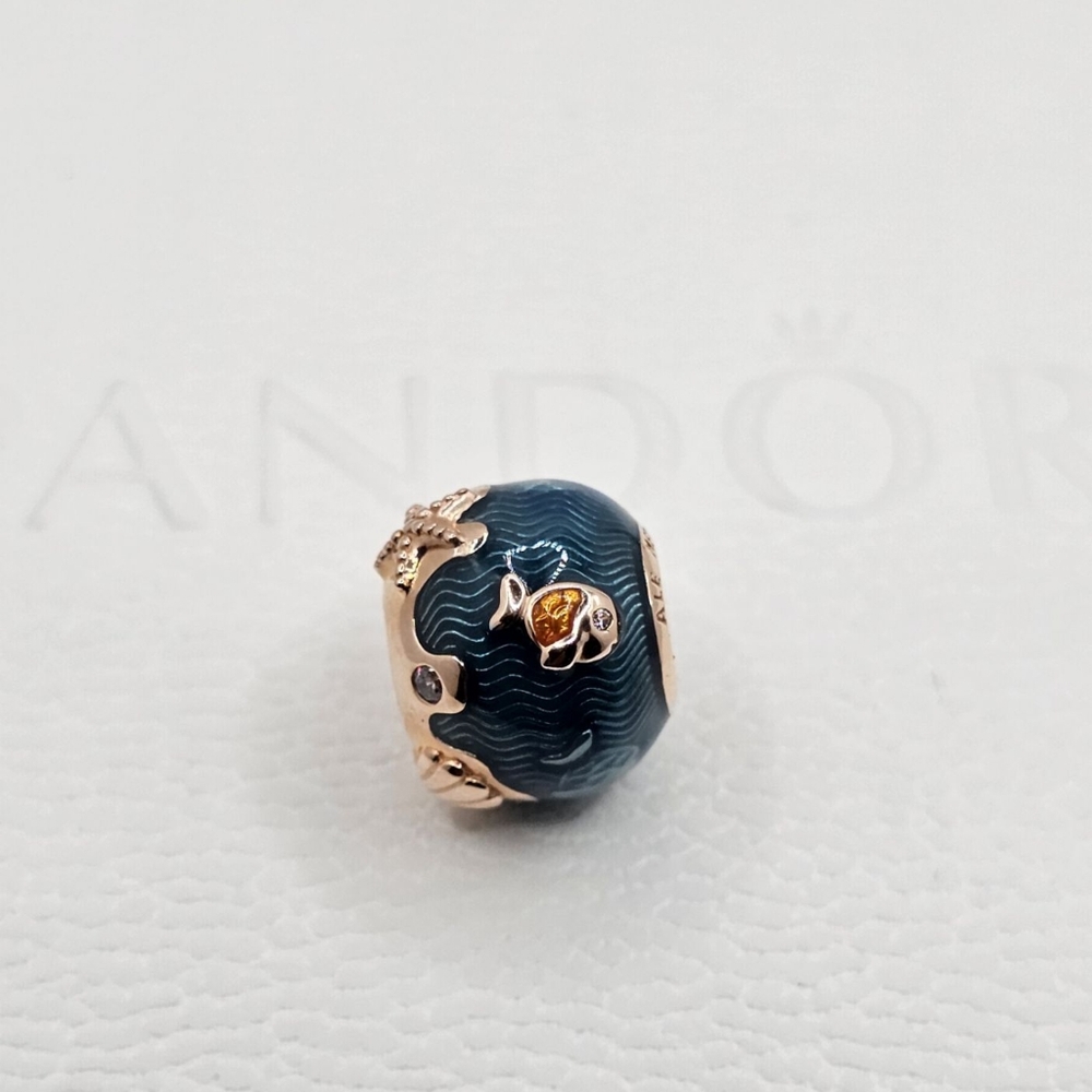 🌊 Authentic Pandora ⭐️RETIRED⭐️ ROSE OCEAN CHARM